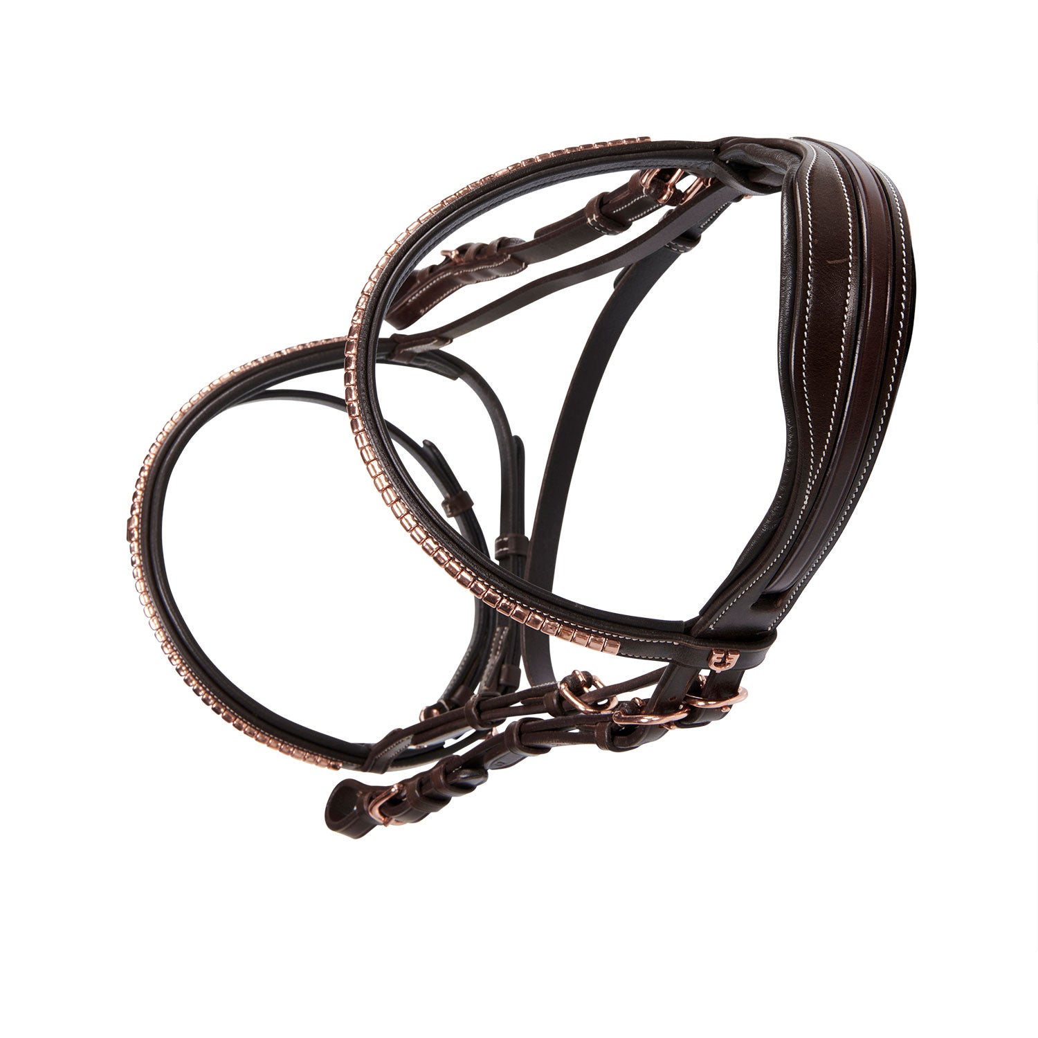English clincher leather bridle colour rose gold