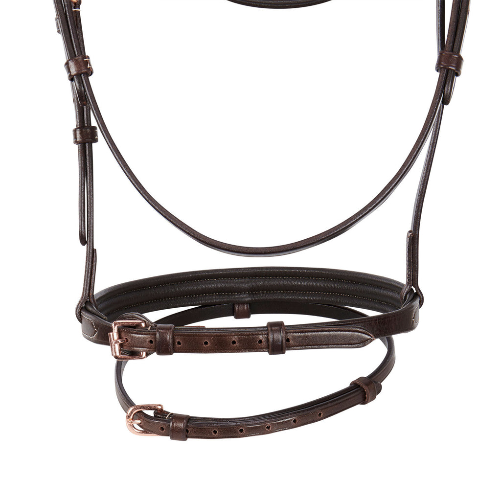 English clincher leather bridle colour rose gold