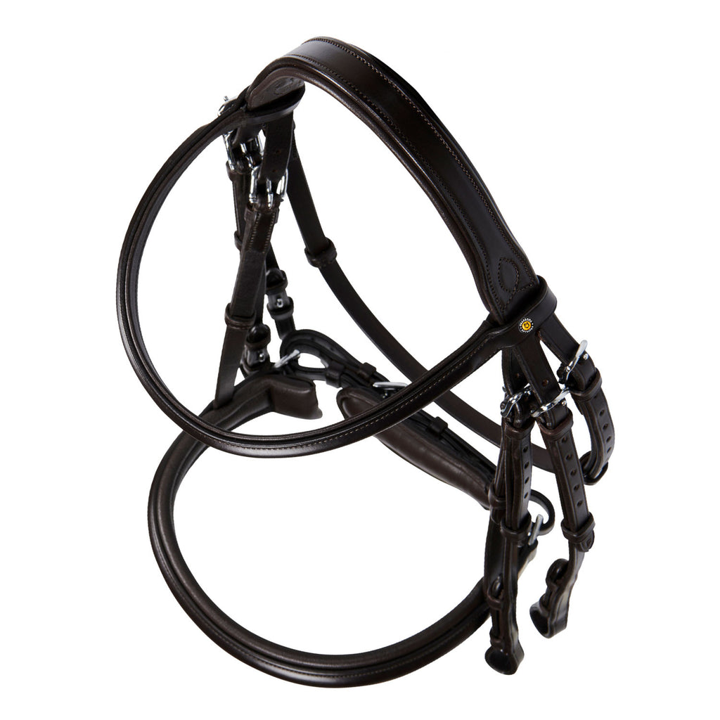 Leather dressage bridle without reins