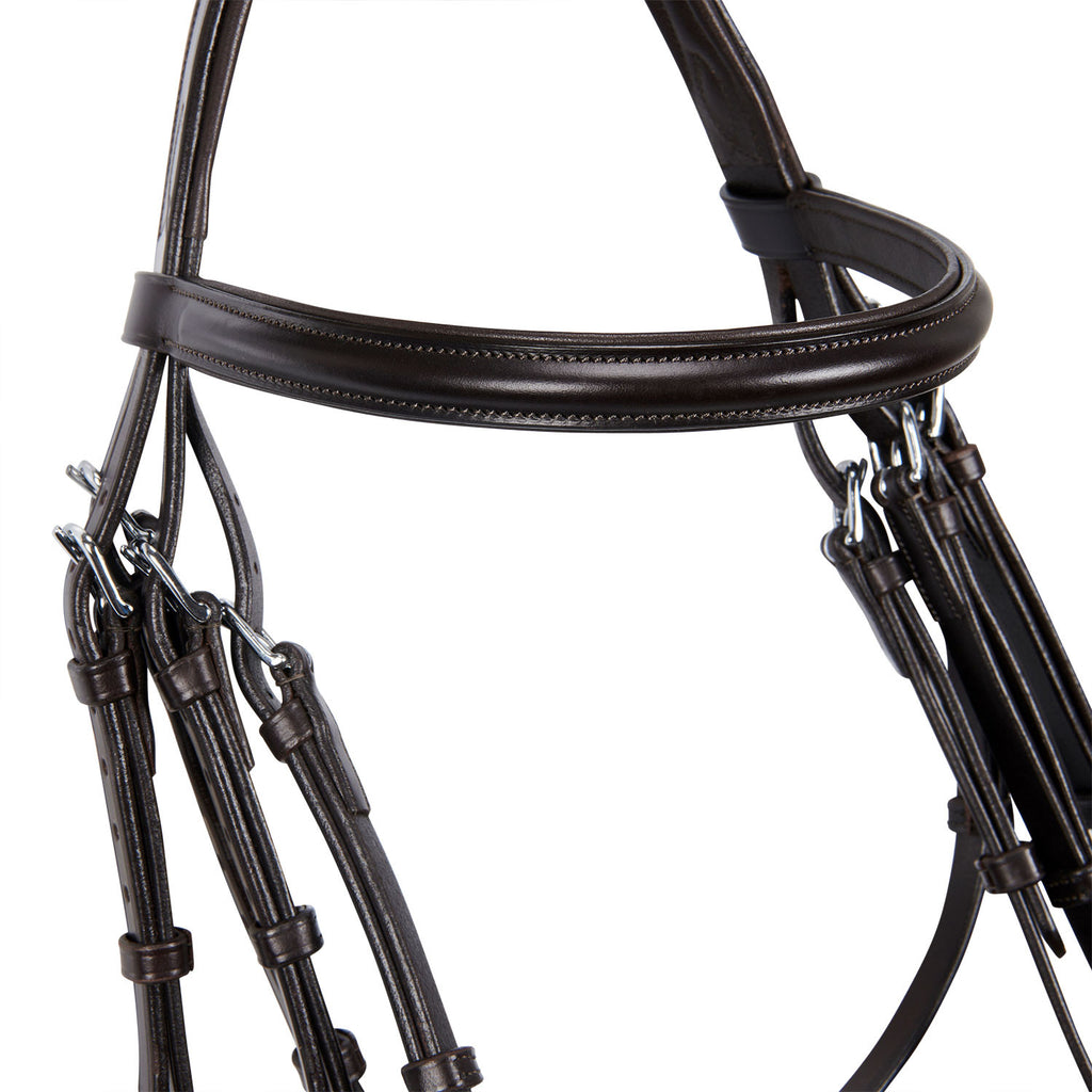 Leather dressage bridle without reins