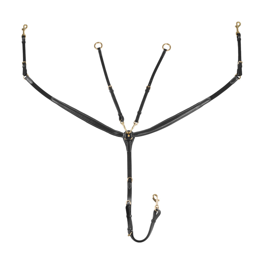 Tanned leather fork breastplate with steel buckles NEW