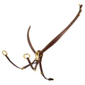 Equestro Tanned leather fork breastplate with steel buckles