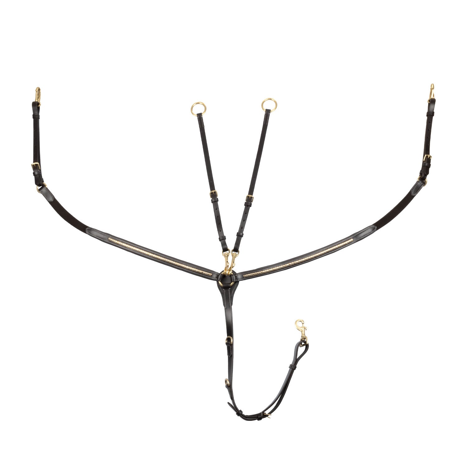 Equestro Tanned leather fork breastplate with brass clincher