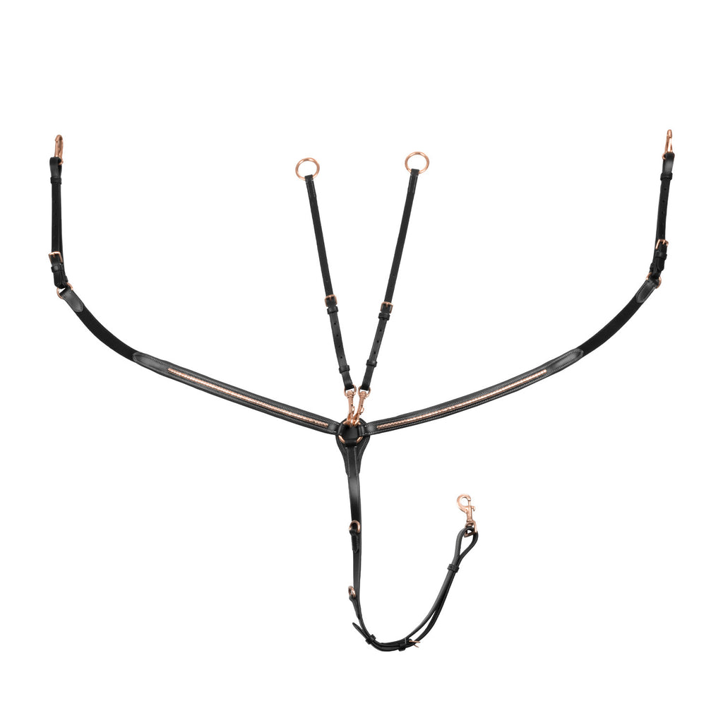 Breastplate with clincher rose gold leather fork