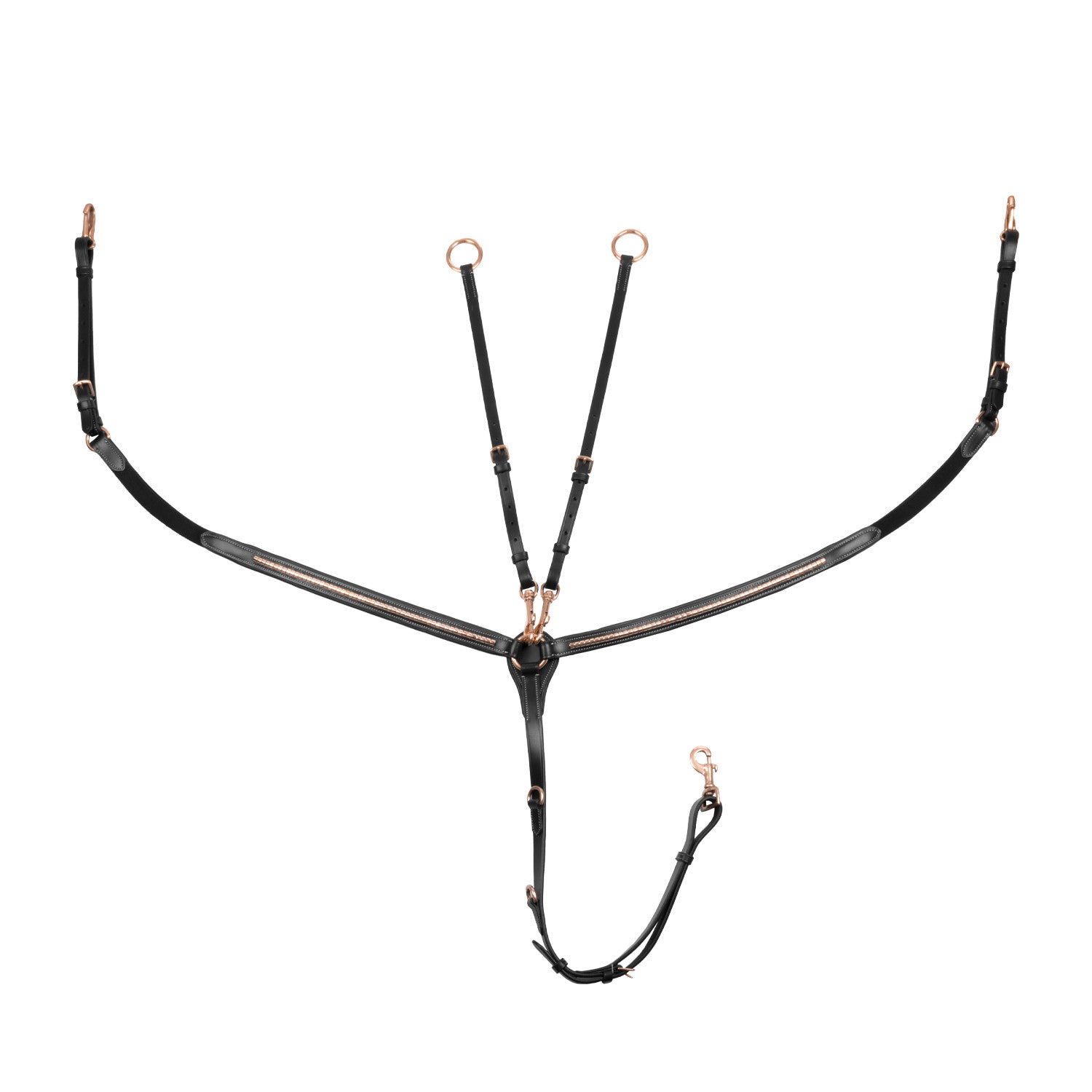 Breastplate with clincher rose gold leather fork
