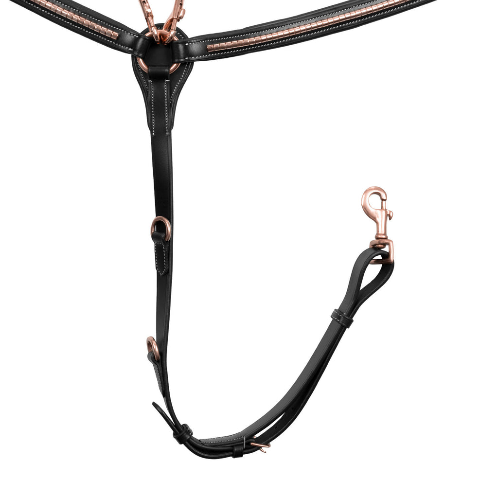 Breastplate with clincher rose gold leather fork