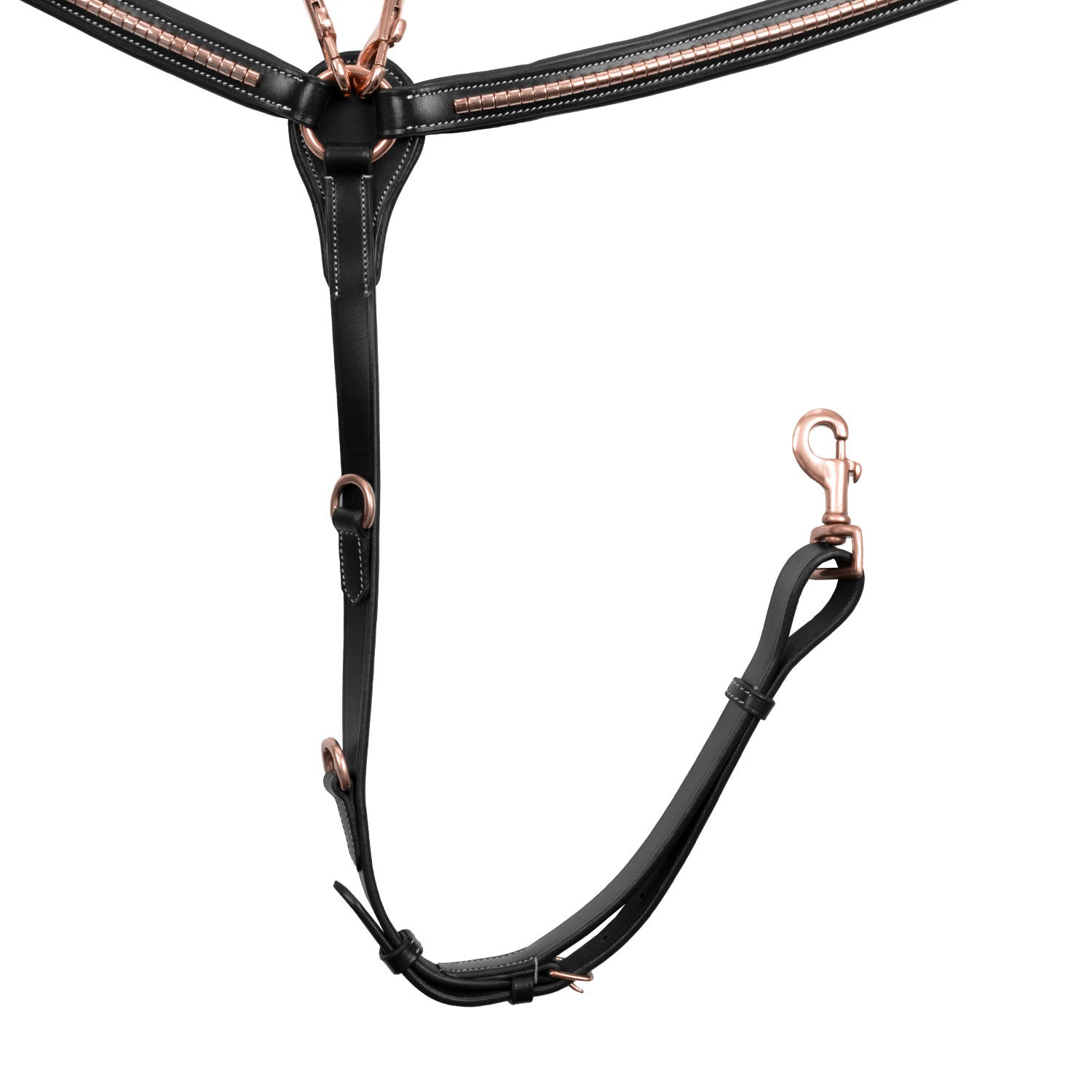 Breastplate with clincher rose gold leather fork