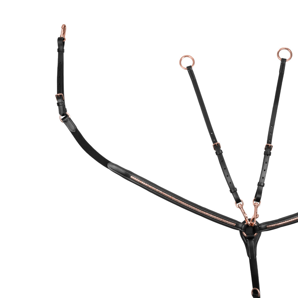 Breastplate with clincher rose gold leather fork