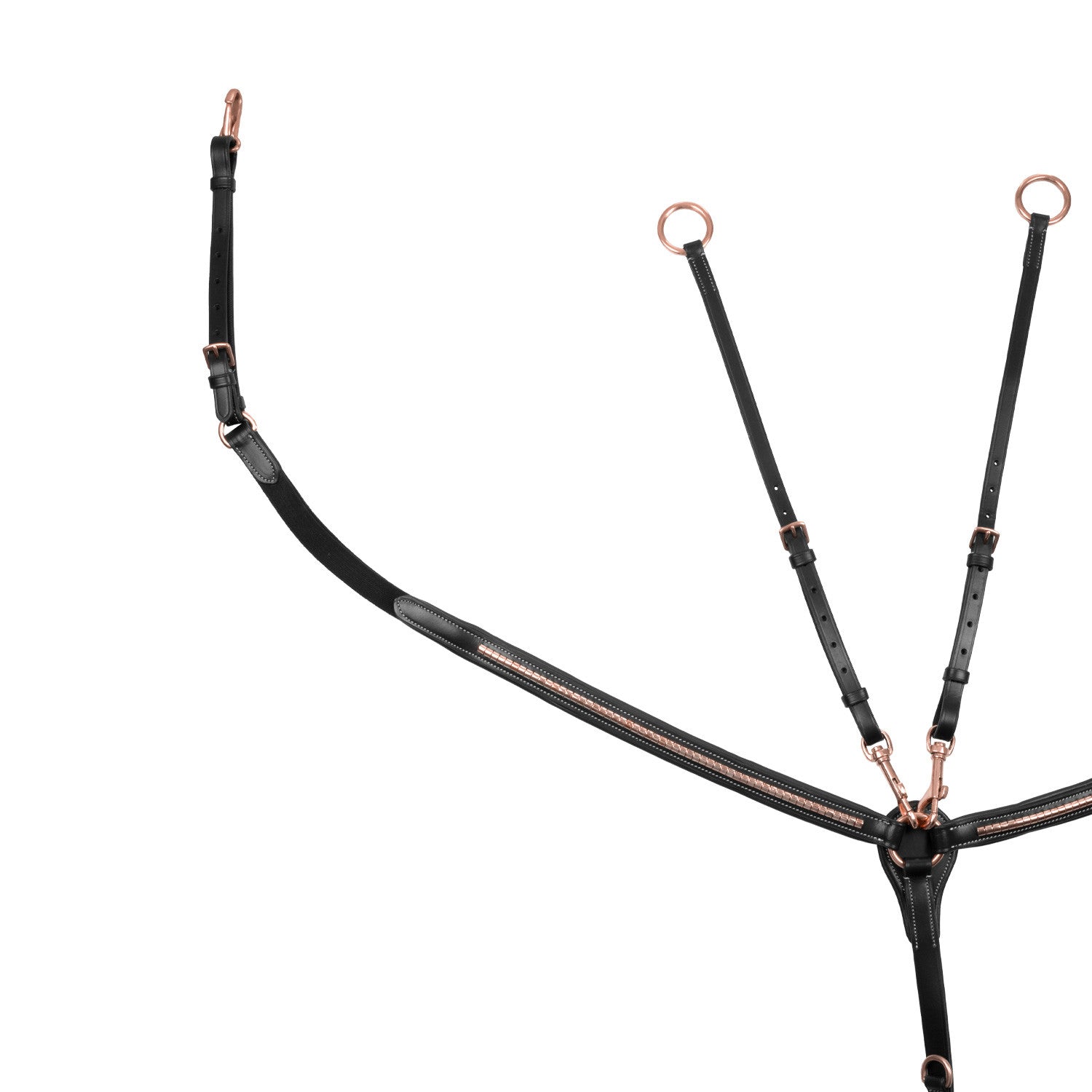 Breastplate with clincher rose gold leather fork