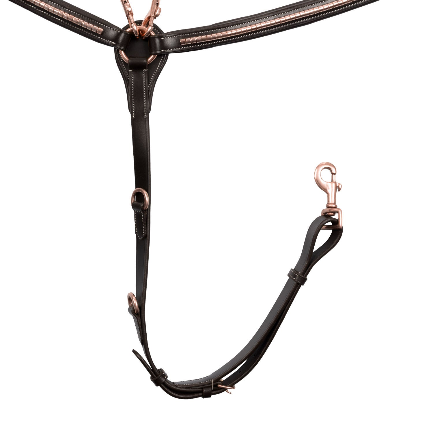 Breastplate with clincher rose gold leather fork