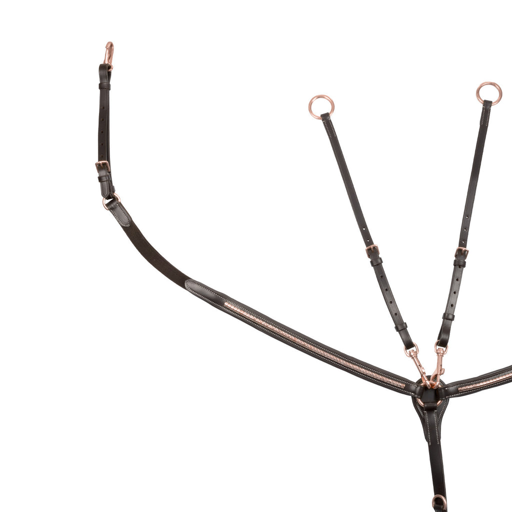 Breastplate with clincher rose gold leather fork