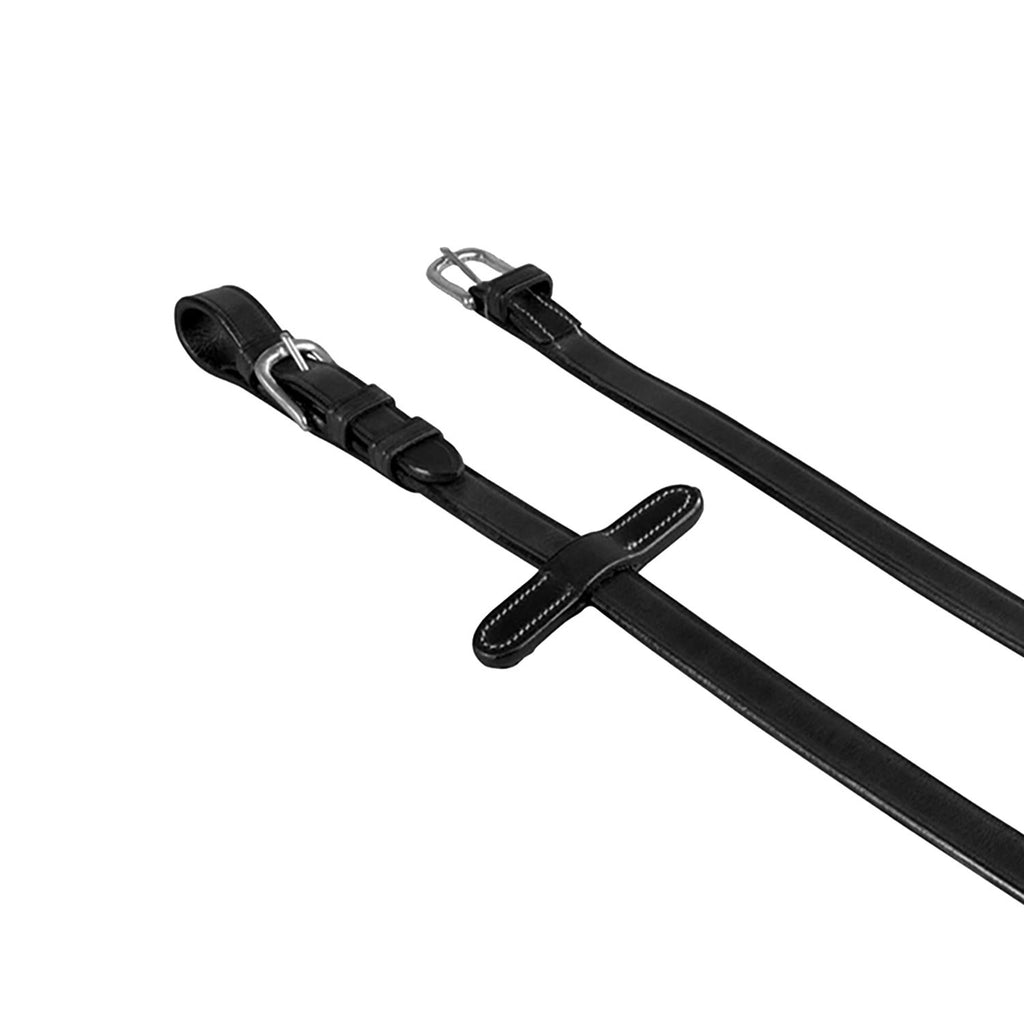 Leather and rubber reins for English bridle