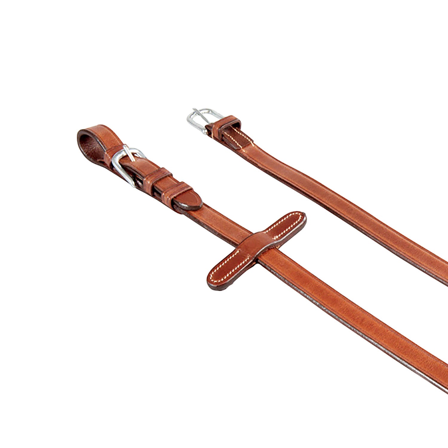 Leather and rubber reins for English bridle