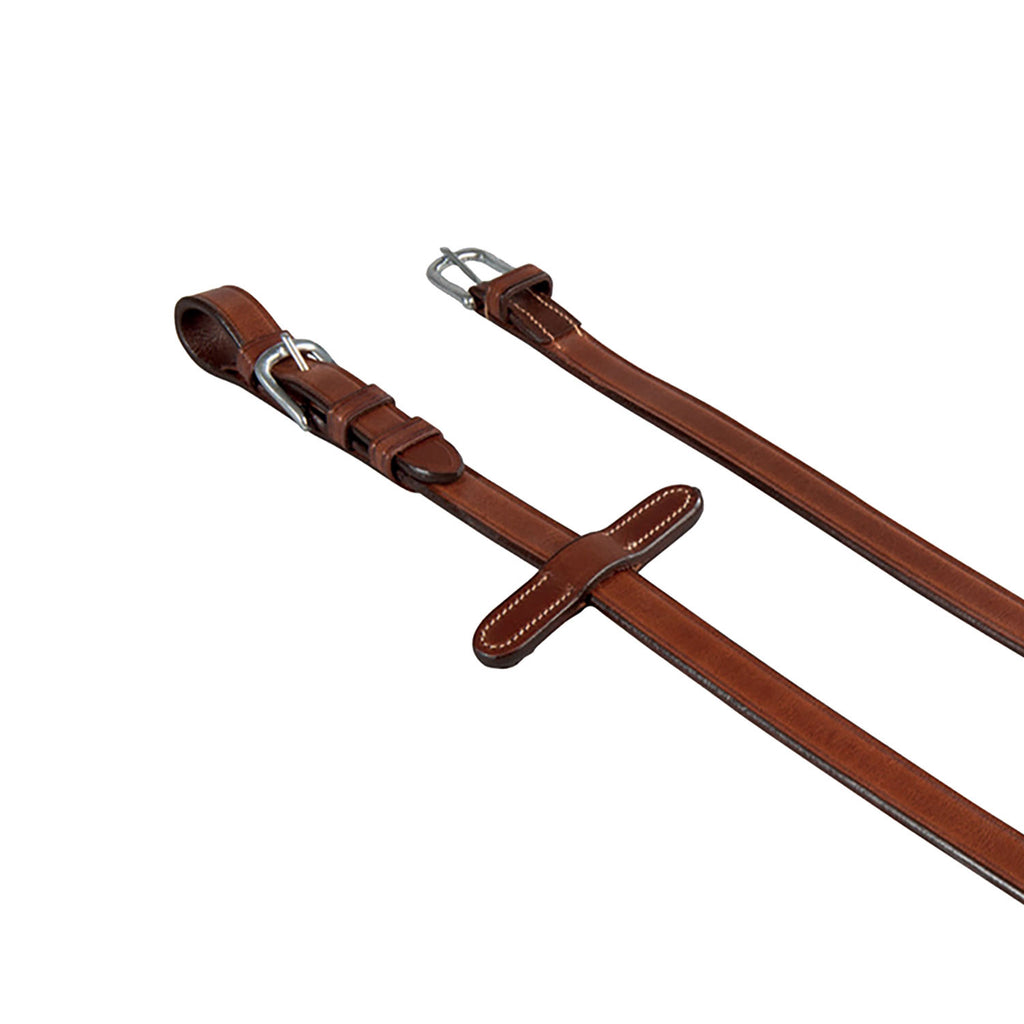 Leather and rubber reins for English bridle