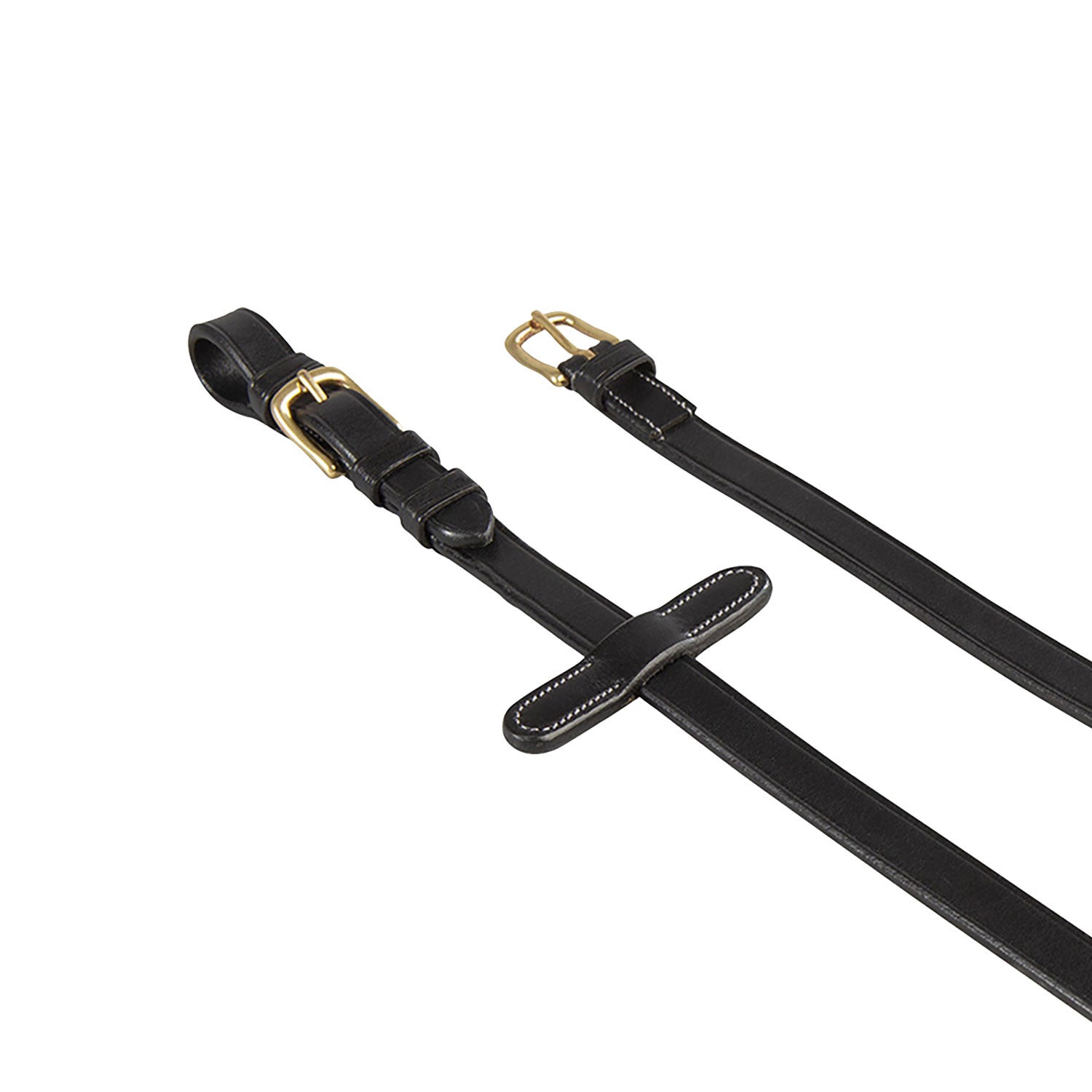 Rubber-reinforced leather reins for English bridle