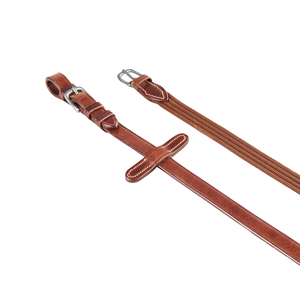 Reins for English bridle with silver buckles