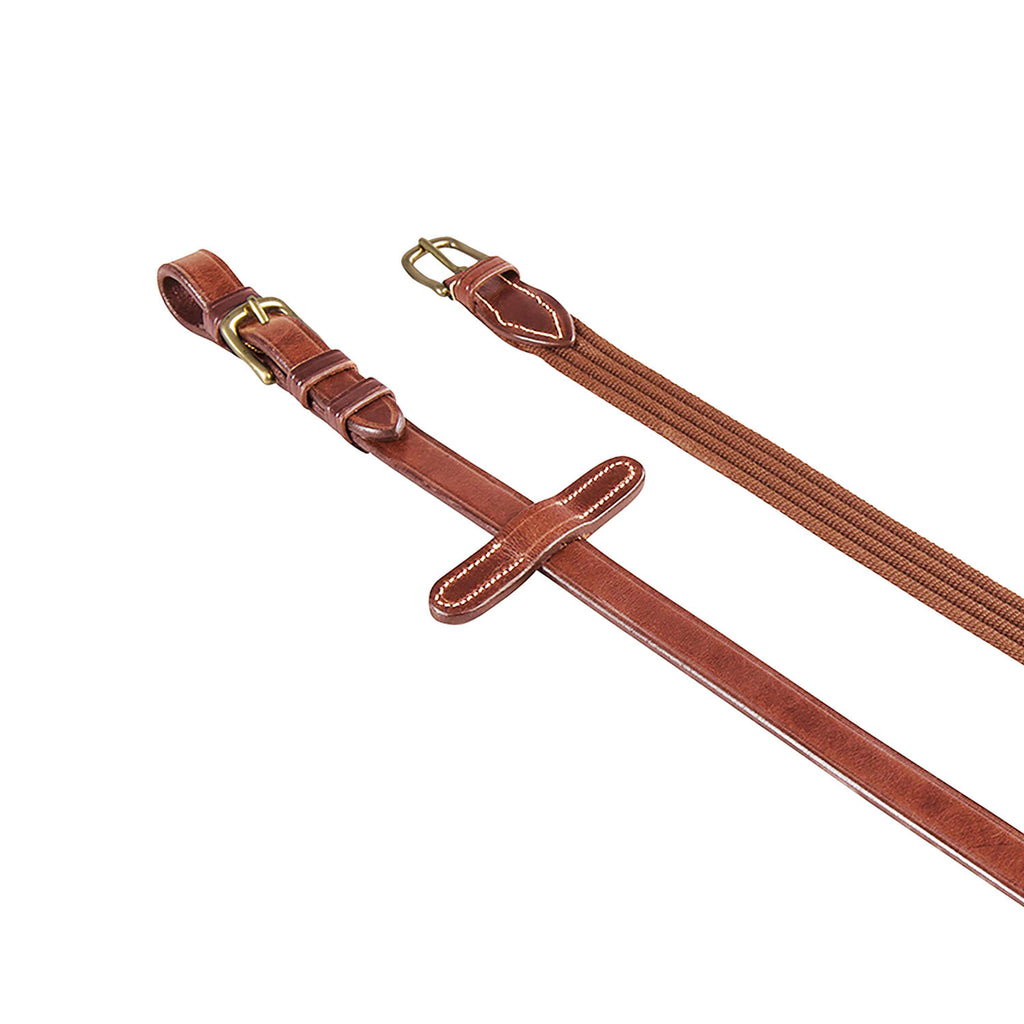 Reins for English bridle with brass buckles