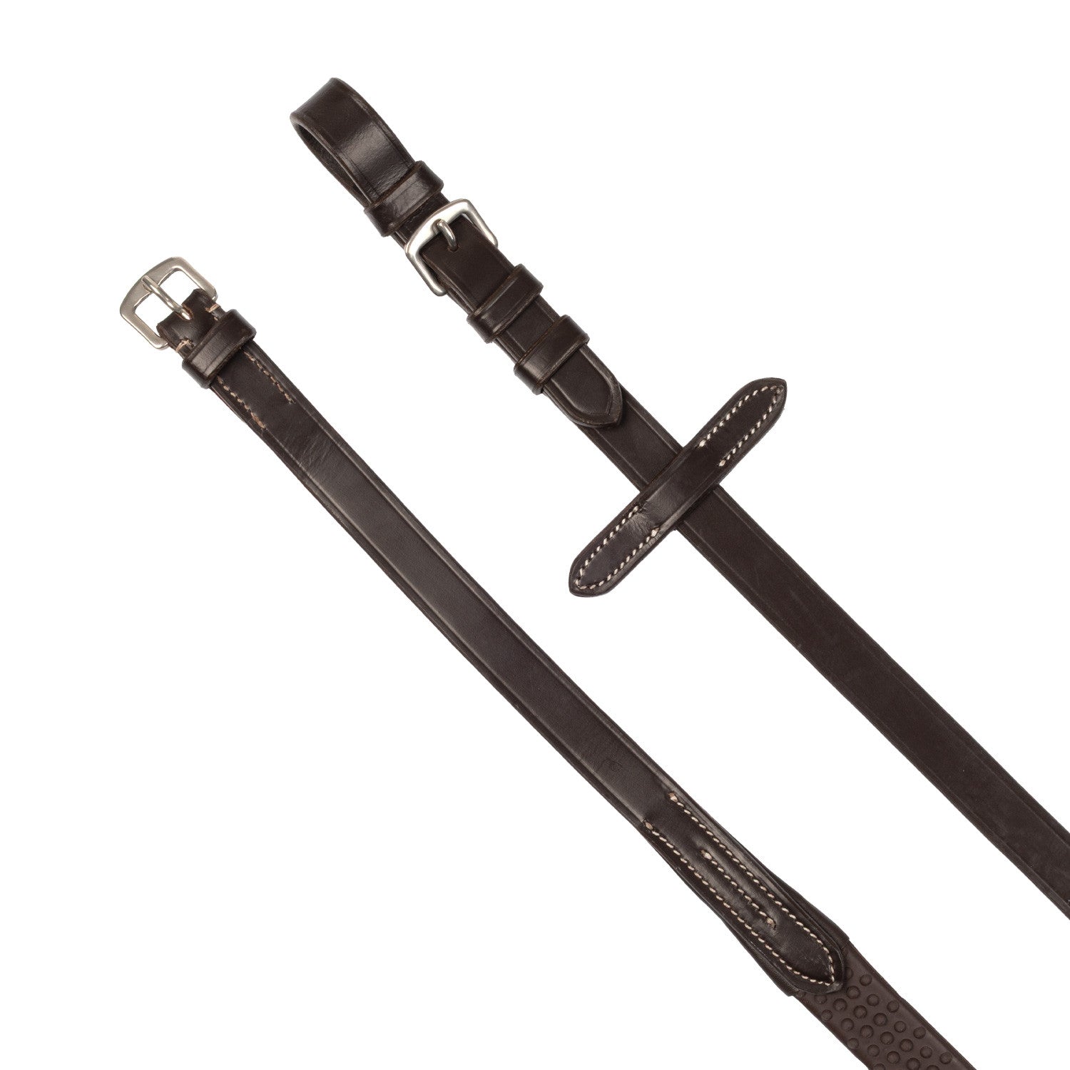 Reins for English bridle with nichel-plated buckles