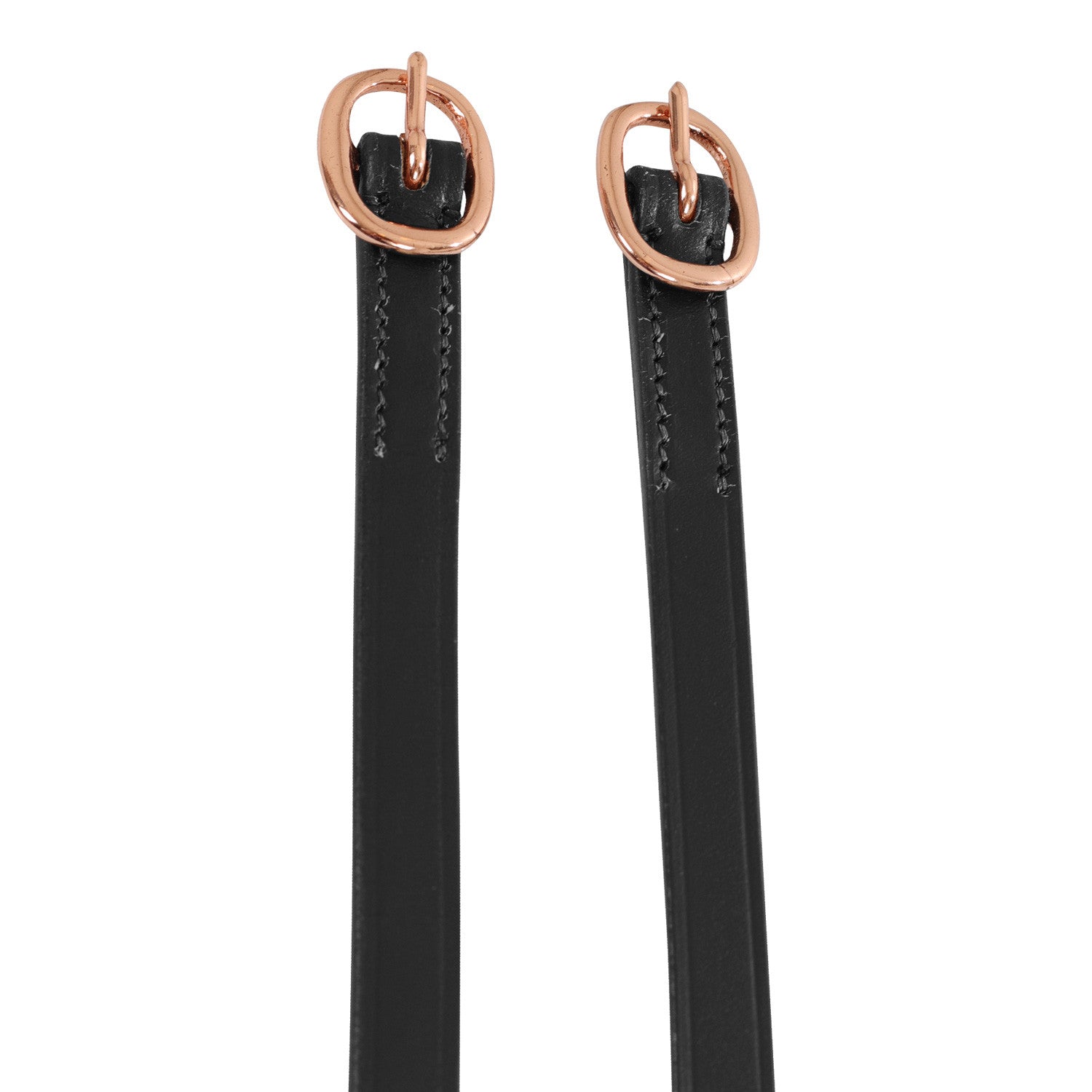 Spur straps in leather and rose gold buckle