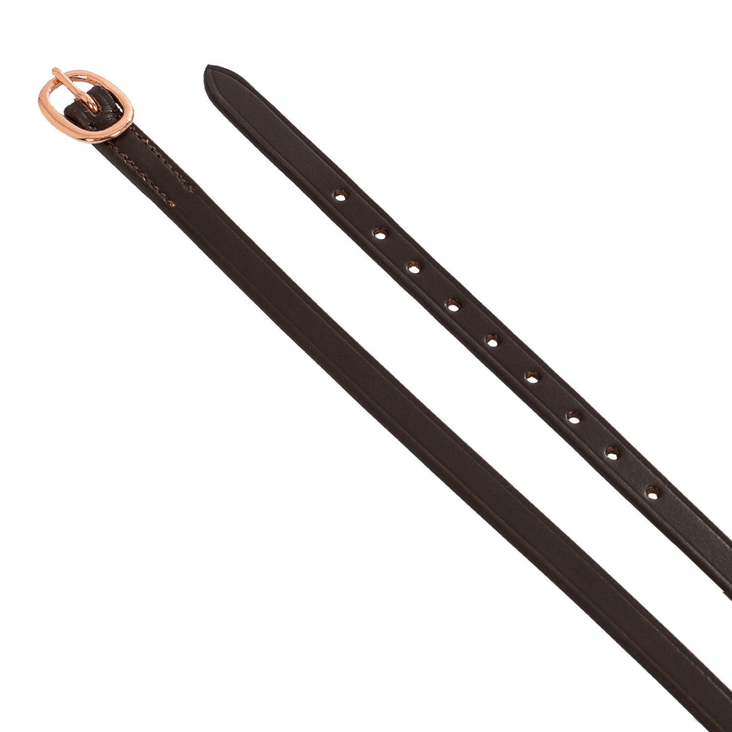 Equestro Spur straps in leather and rose gold buckle