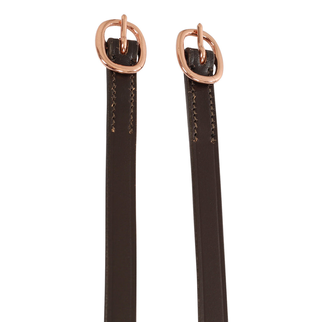 Spur straps in leather and rose gold buckle