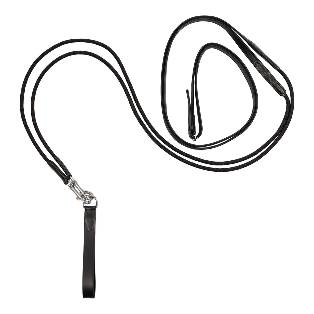 Double leather and nylon draw reins