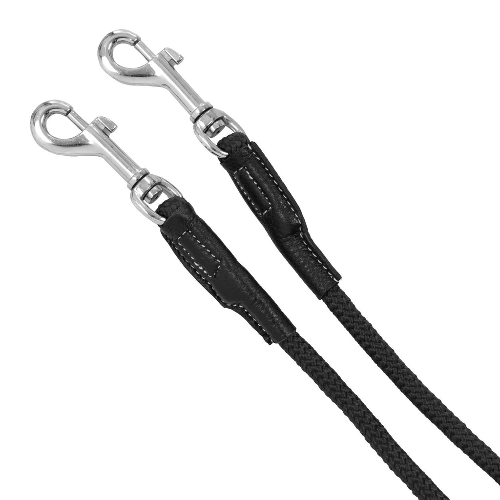 Reins with leather and rubber martingale