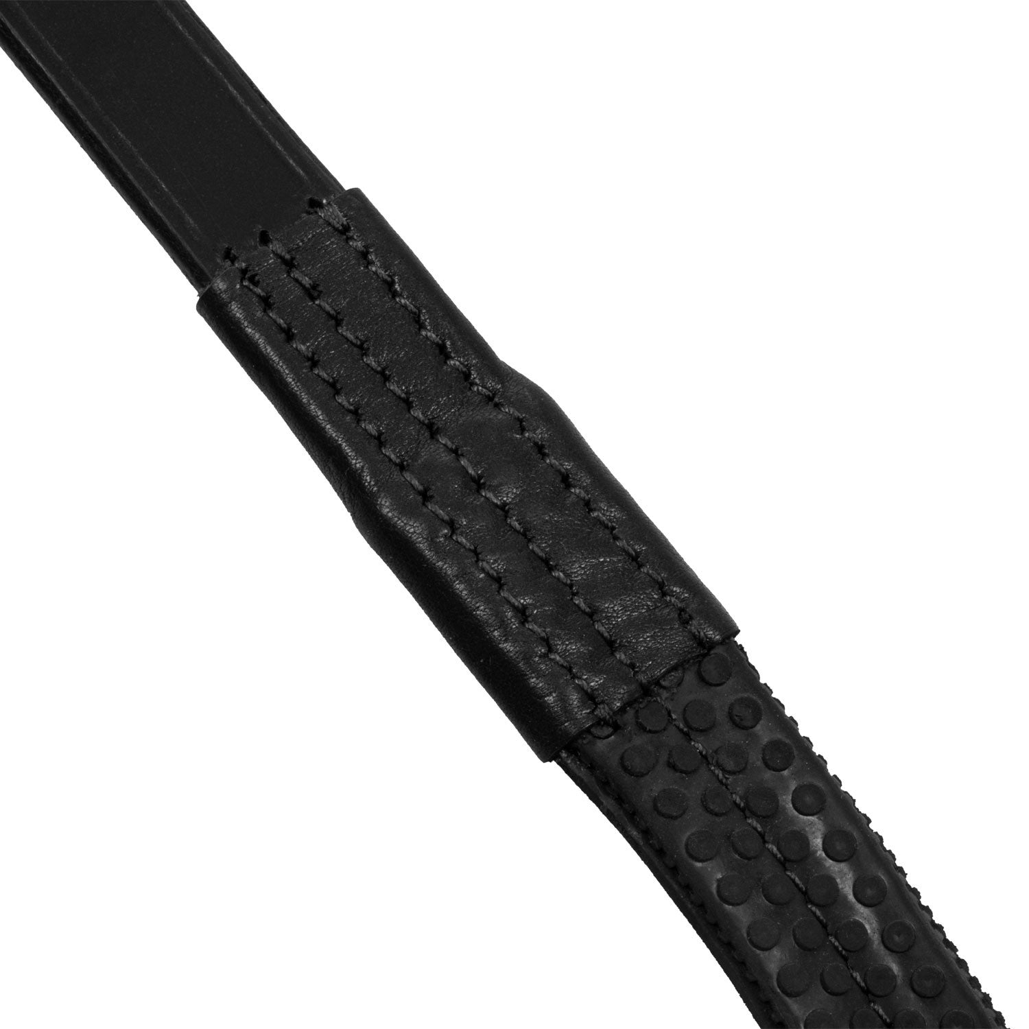 Reins with leather and rubber martingale