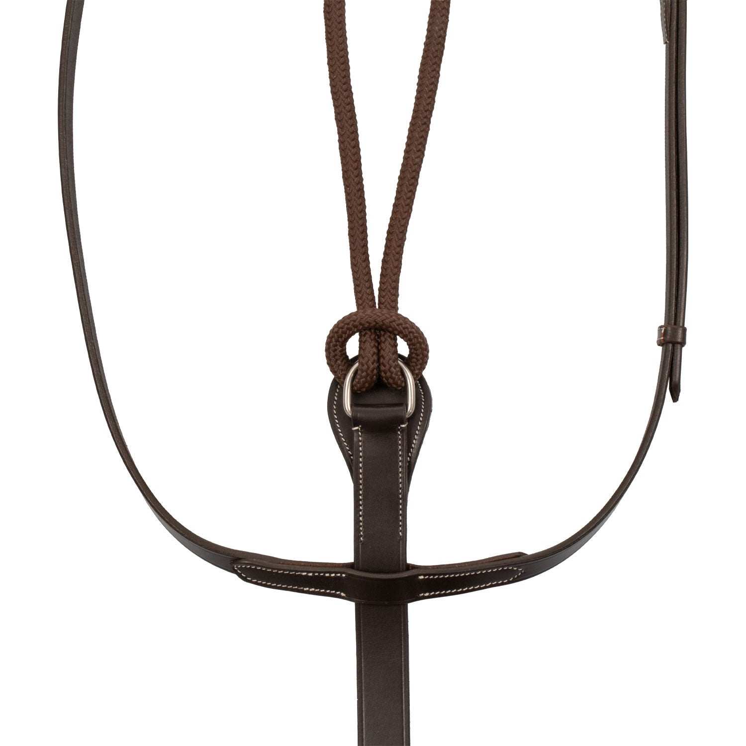 Reins with leather and rubber martingale