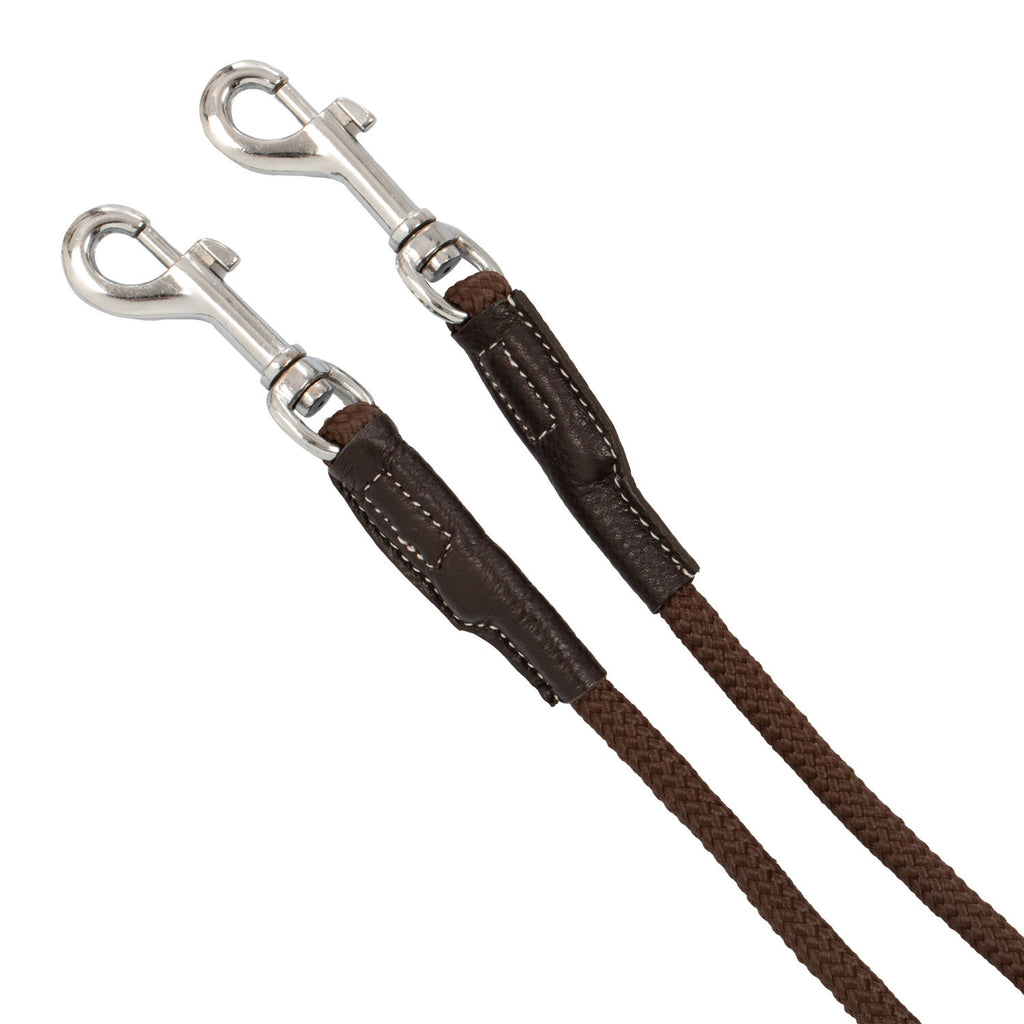 Reins with leather and rubber martingale