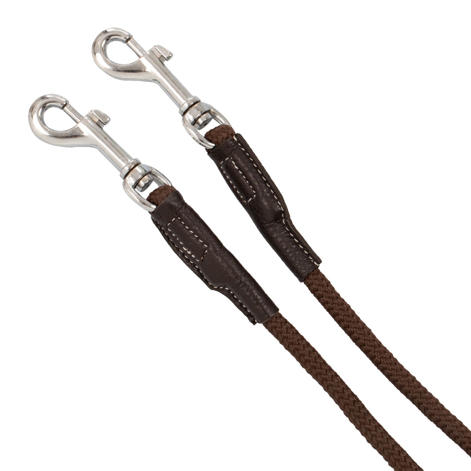 Reins with leather and rubber martingale