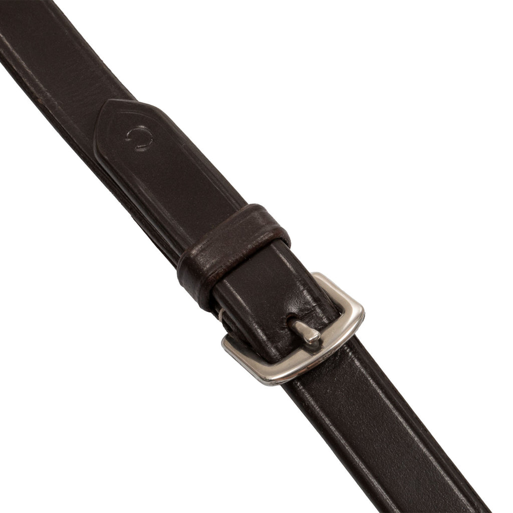 Reins with leather and rubber martingale