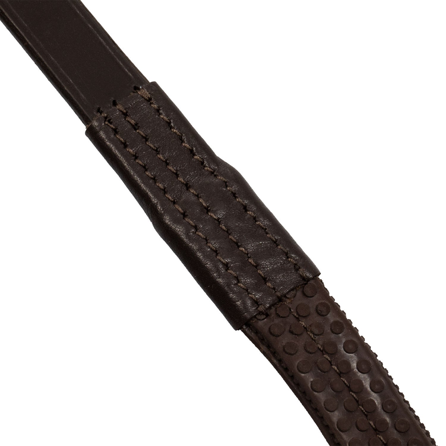 Reins with leather and rubber martingale