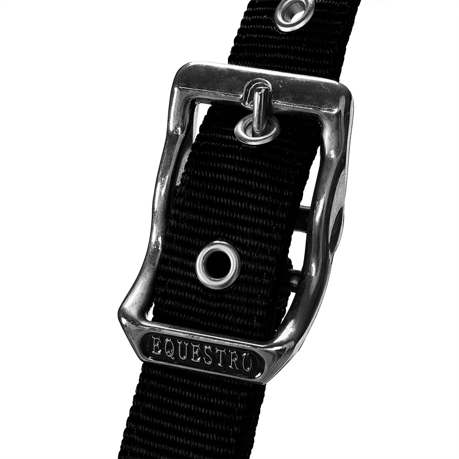 Halter with double adjustment and lead rope