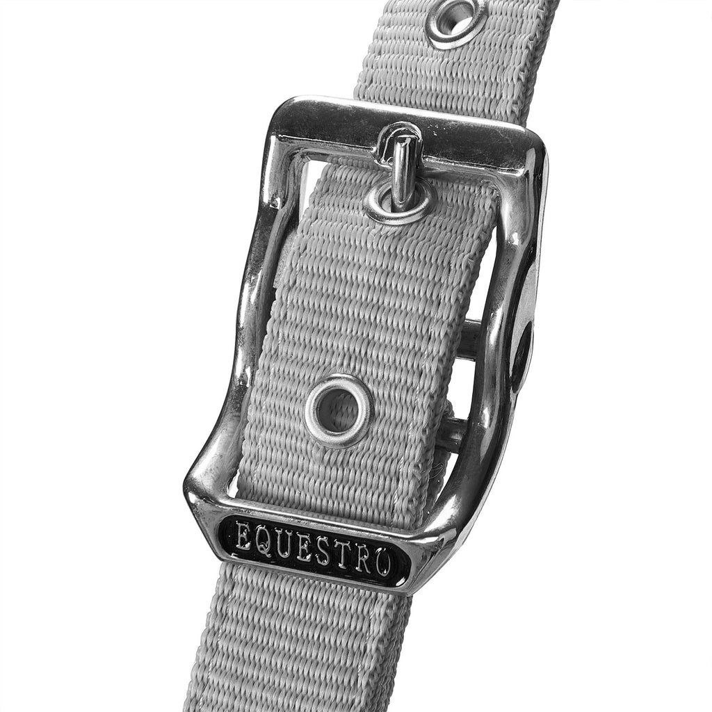 Halter with double adjustment and lead rope