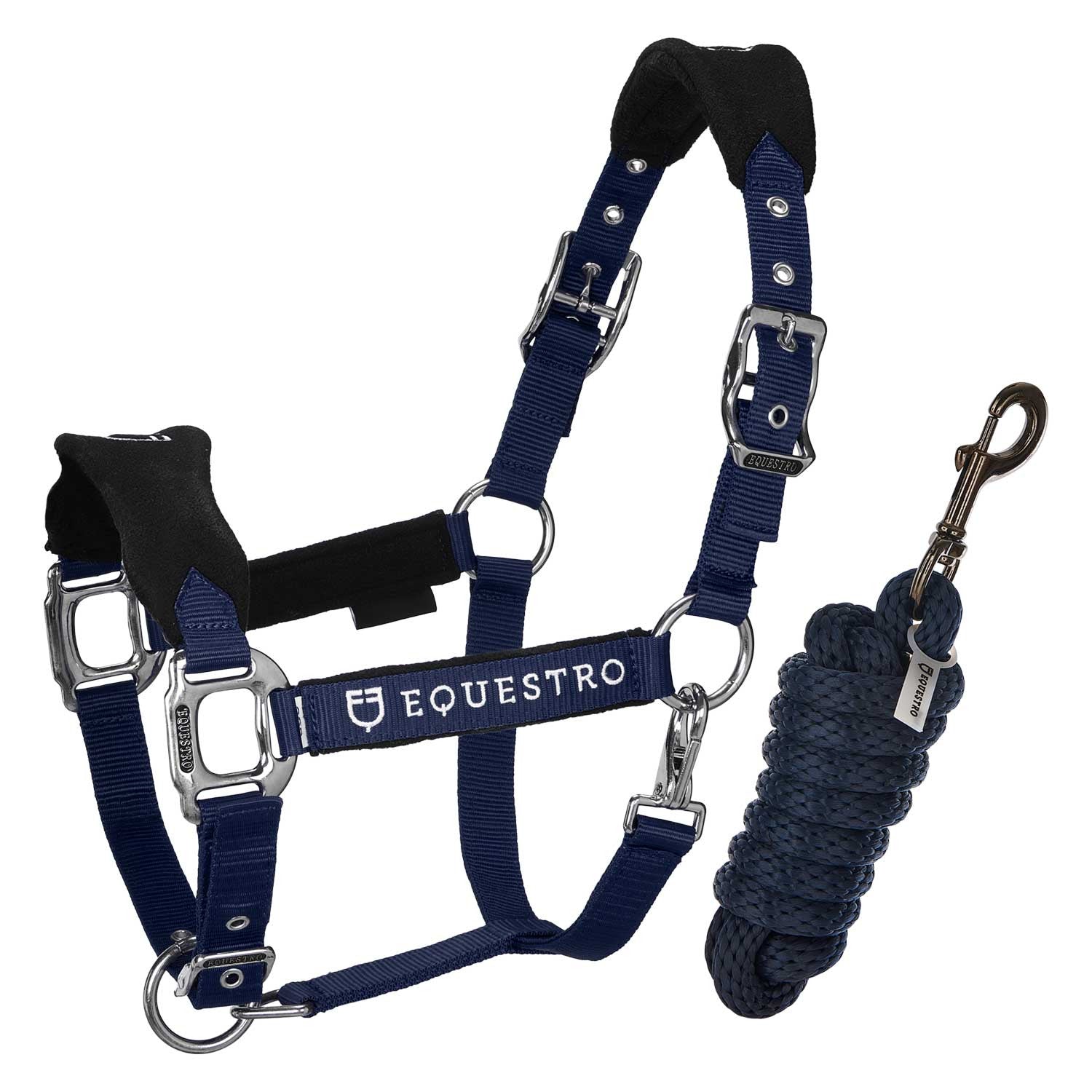 Equestro Halter with double adjustment and lead rope