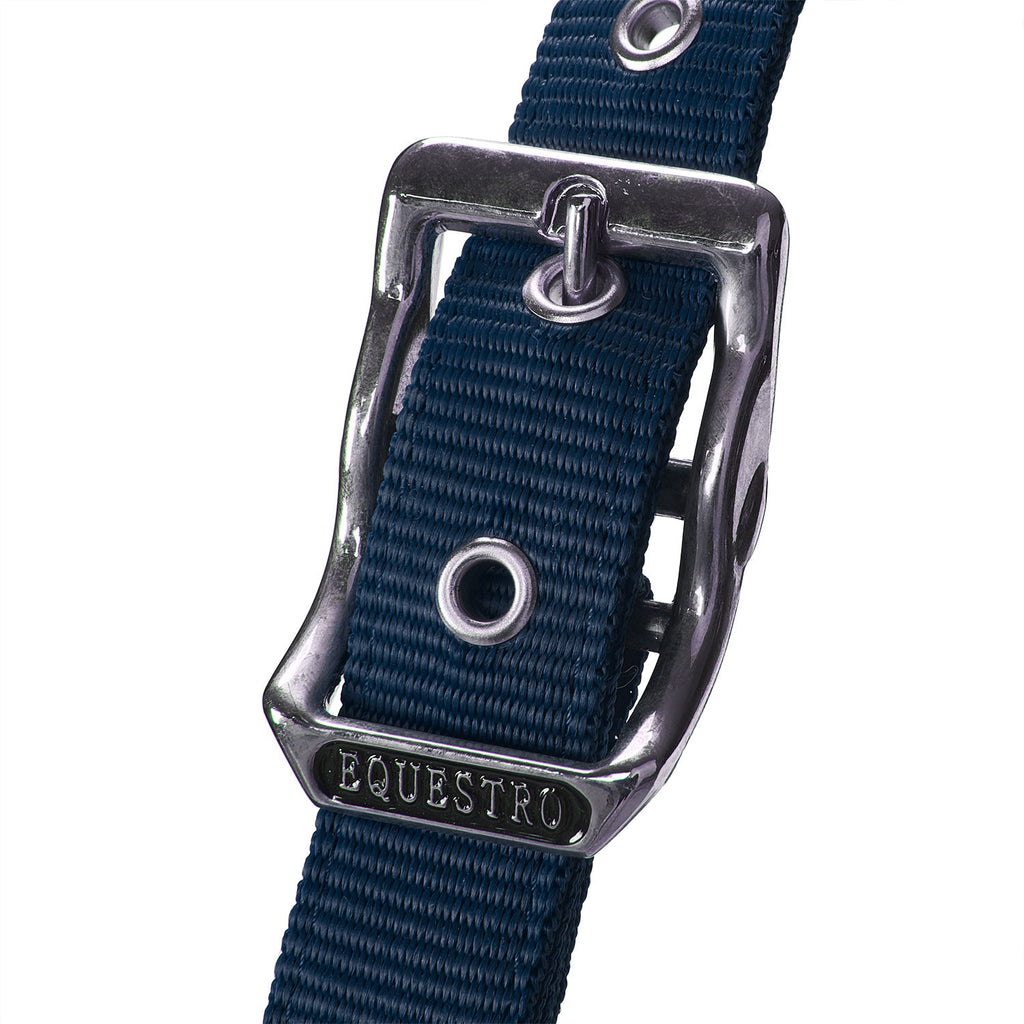 Halter with double adjustment and lead rope
