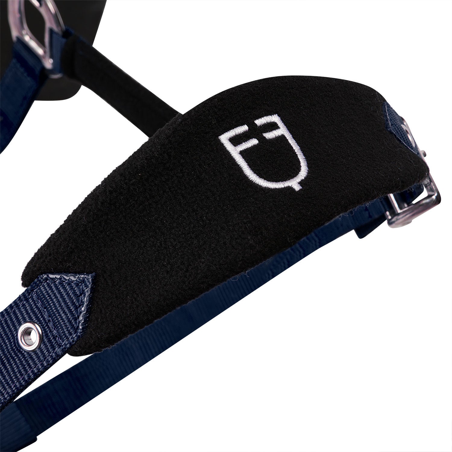 Halter with double adjustment and lead rope