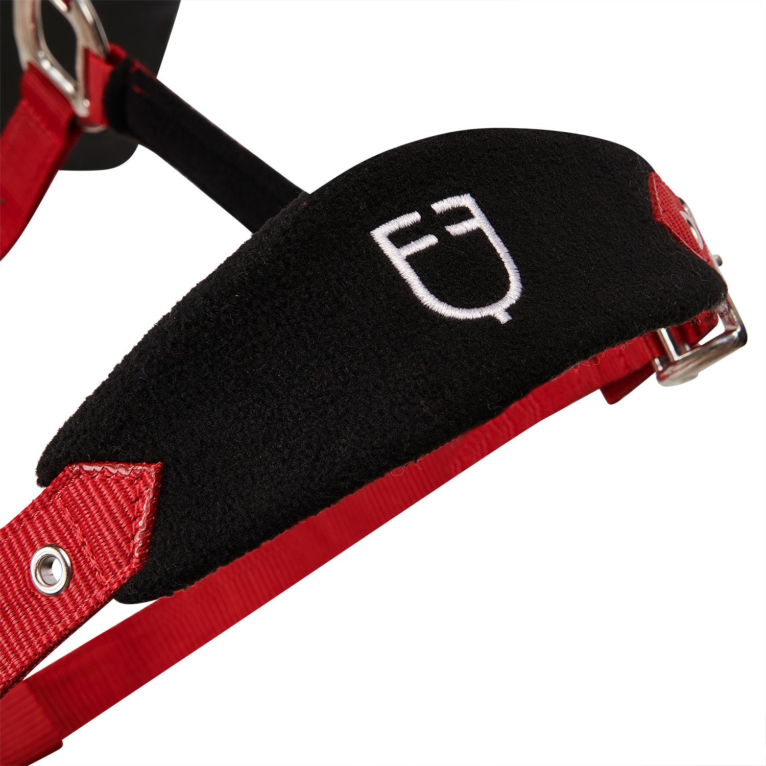 Halter with double adjustment and lead rope