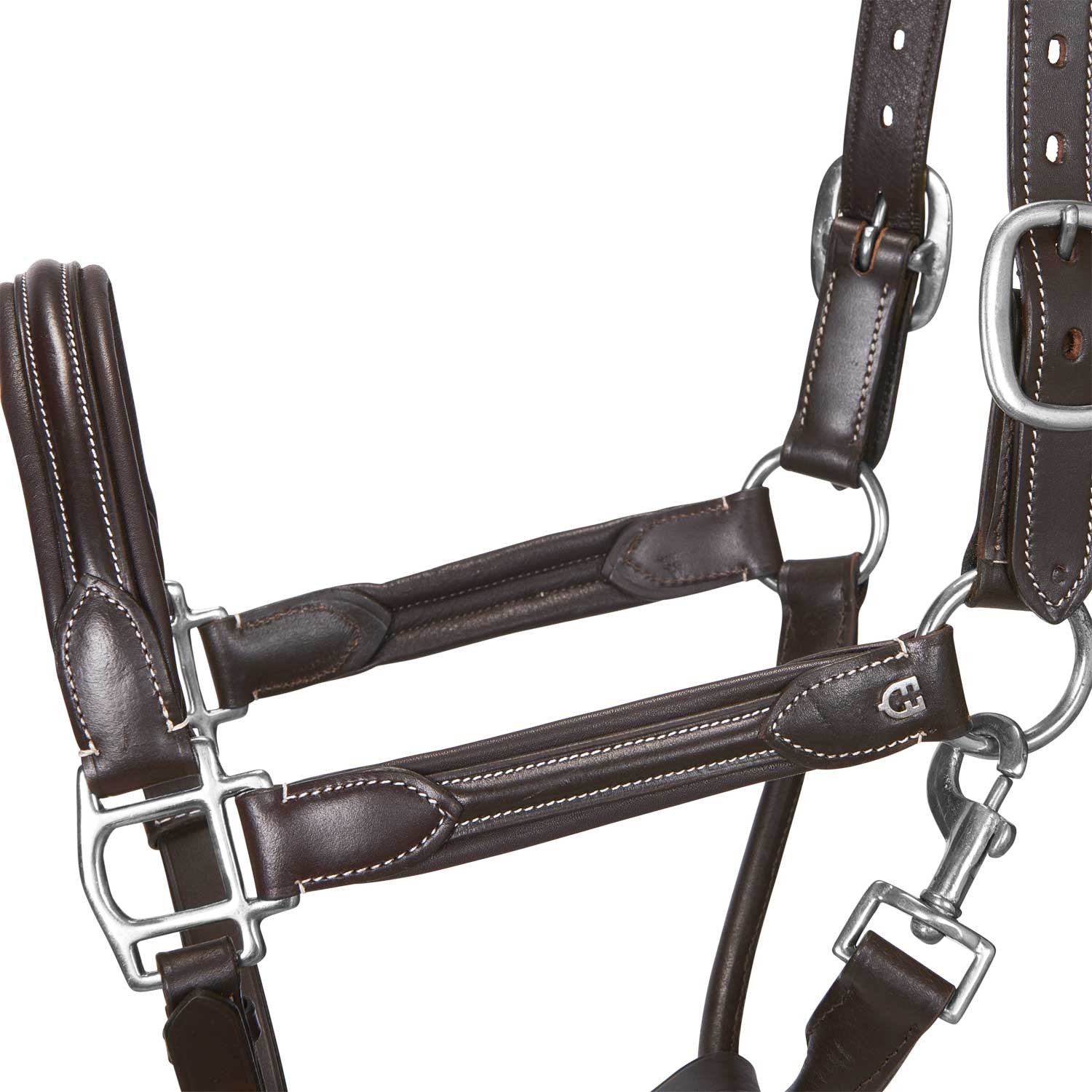 Soft leather halter with durable buckles