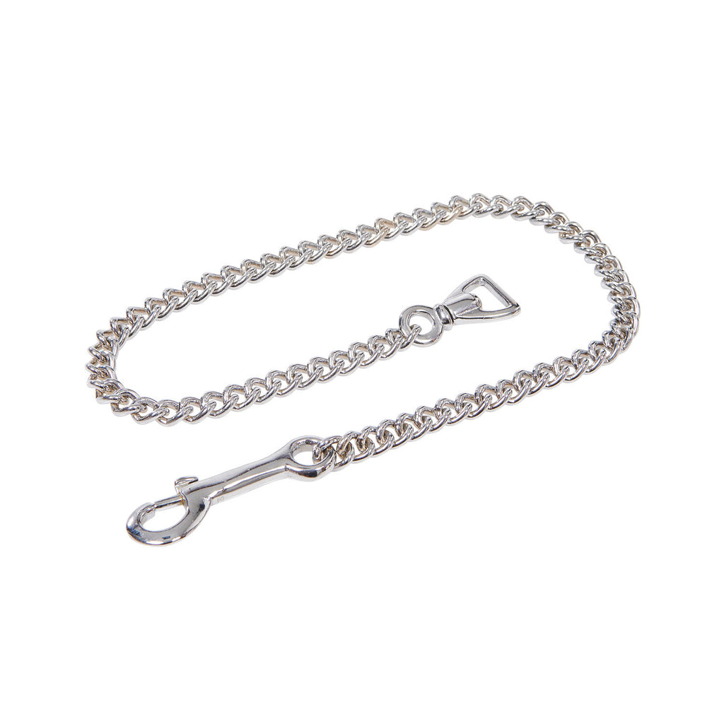 Lead rope with stable grip silver chain