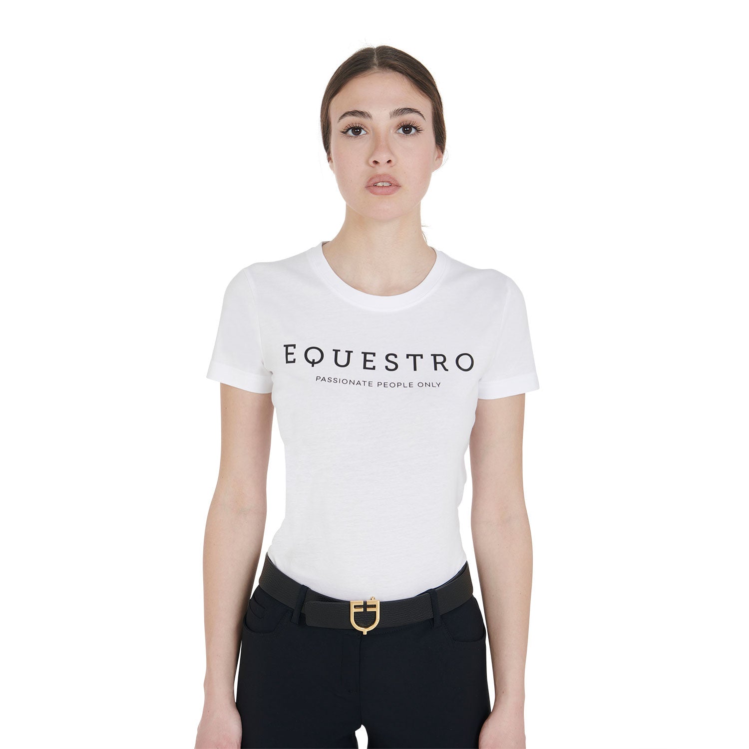 Equestro Women's slim fit t-shirt with contrasting writing