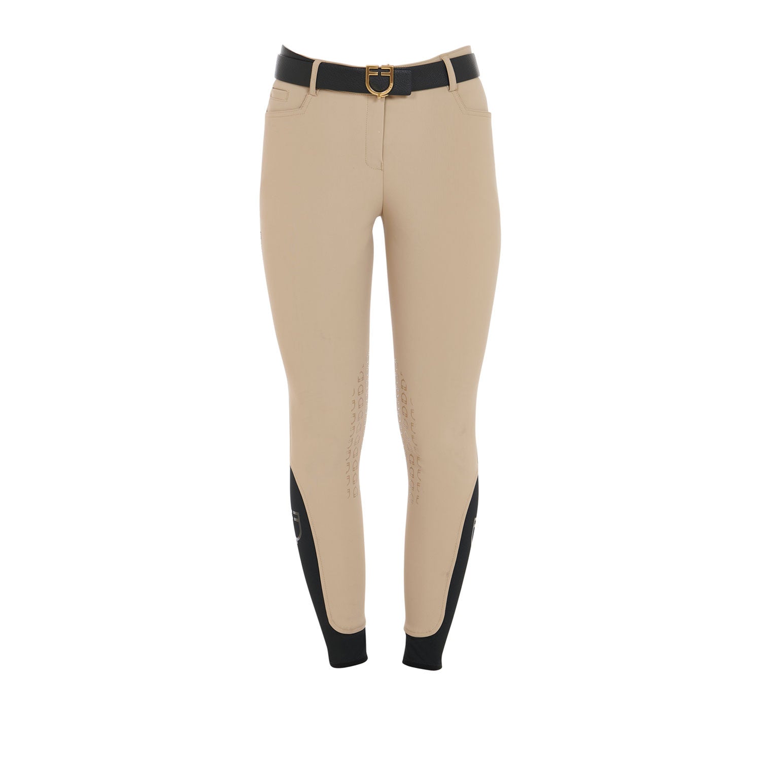 Equestro Women's slim fit grip breeches with logo