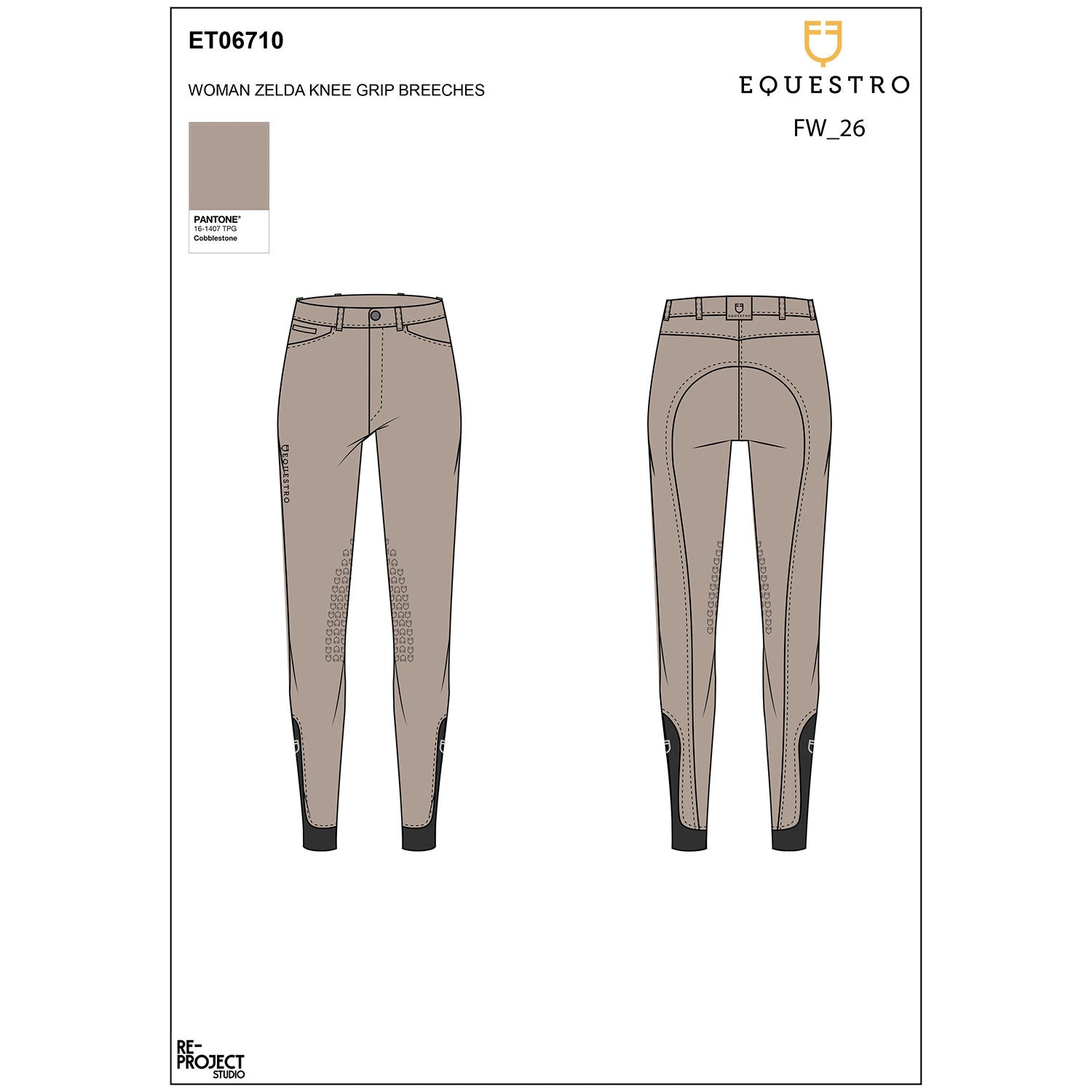 Equestro Men's slim fit full grip breeches