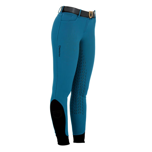 Equestro FW25 Full Grip Breeches - Blue Coral