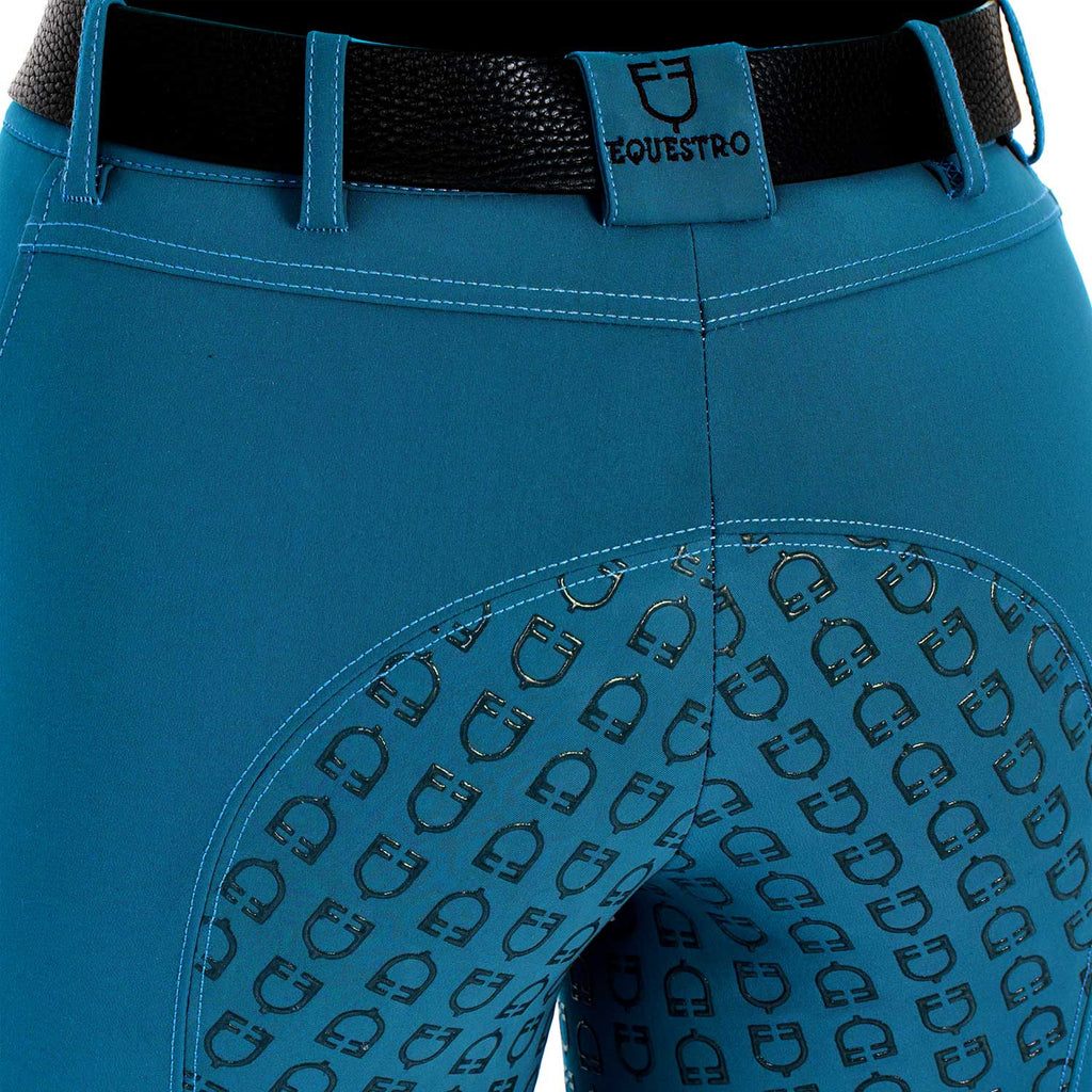 Equestro FW25 Full Grip Breeches - Blue Coral