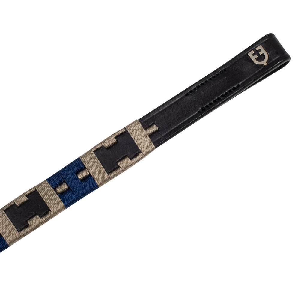 Leather browband with geometric pattern