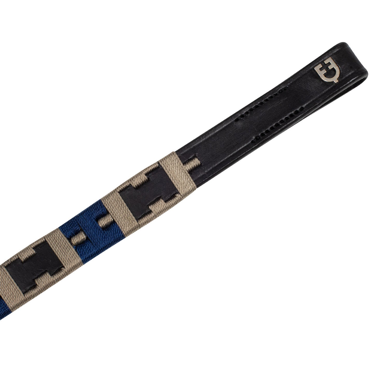 Leather browband with geometric pattern