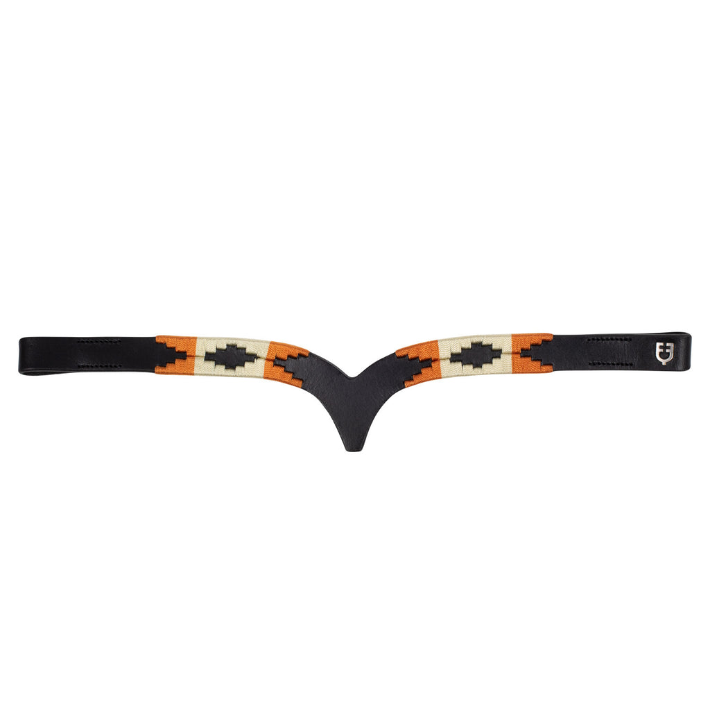 Leather browband with navajo decoration