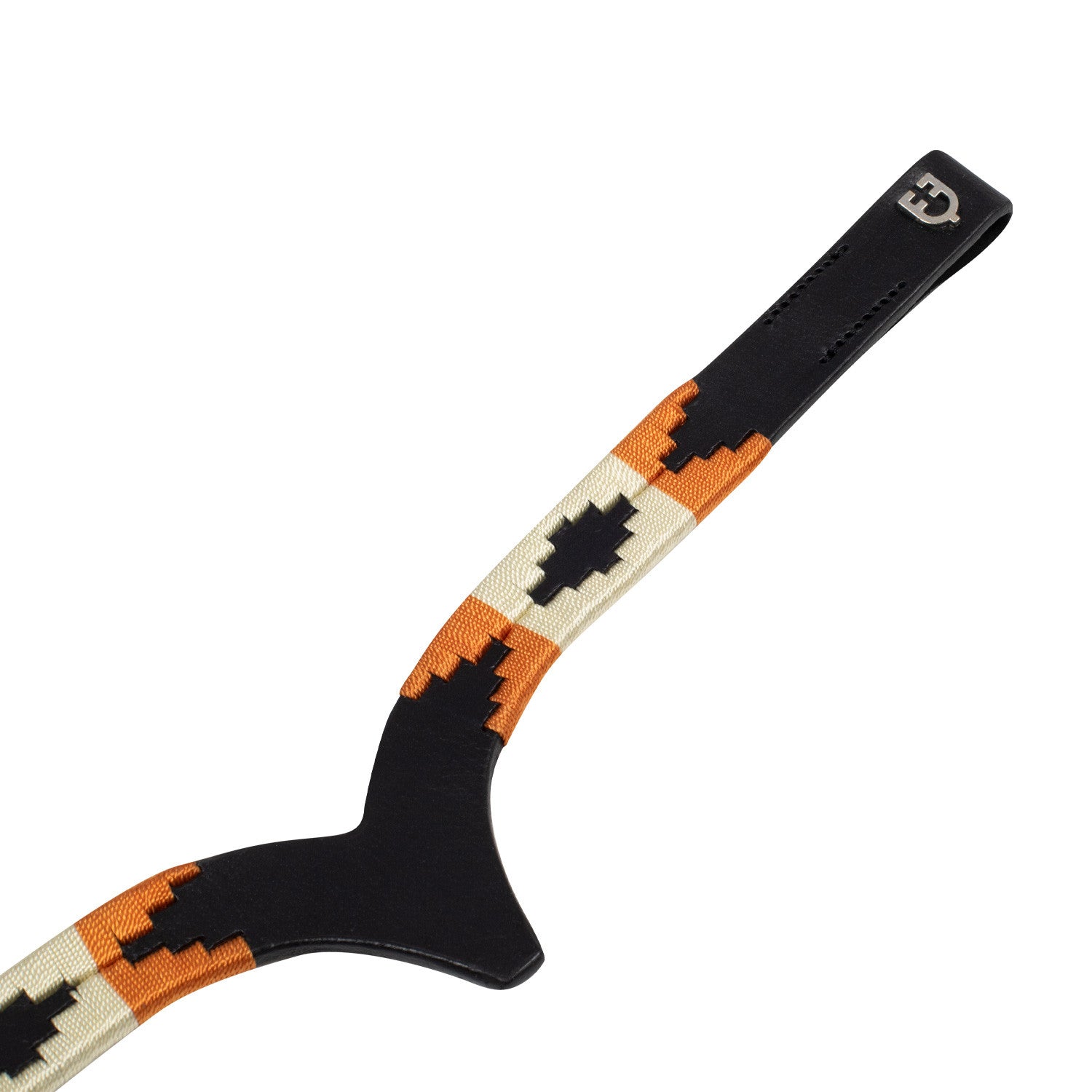 Leather browband with navajo decoration